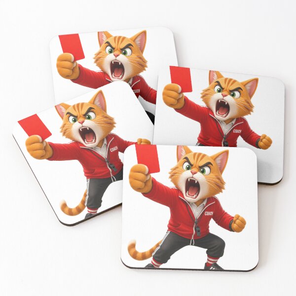 Item preview, "Funny Angry Cat Referee Red Card Soccer T-Shirt designed and sold by mo-carnival.