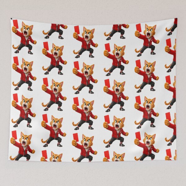 Item preview, "Funny Angry Cat Referee Red Card Soccer T-Shirt designed and sold by mo-carnival.