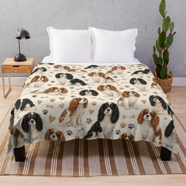 Item preview, Cute Cavalier King Charles Spaniel Pattern – Cozy Dog Lover Design designed and sold by blankTeeShirt.