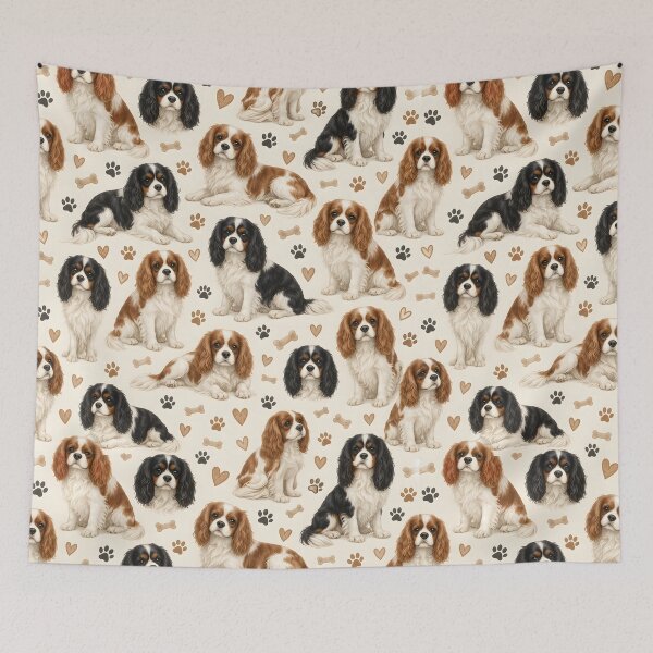 Item preview, Cute Cavalier King Charles Spaniel Pattern – Cozy Dog Lover Design designed and sold by blankTeeShirt.