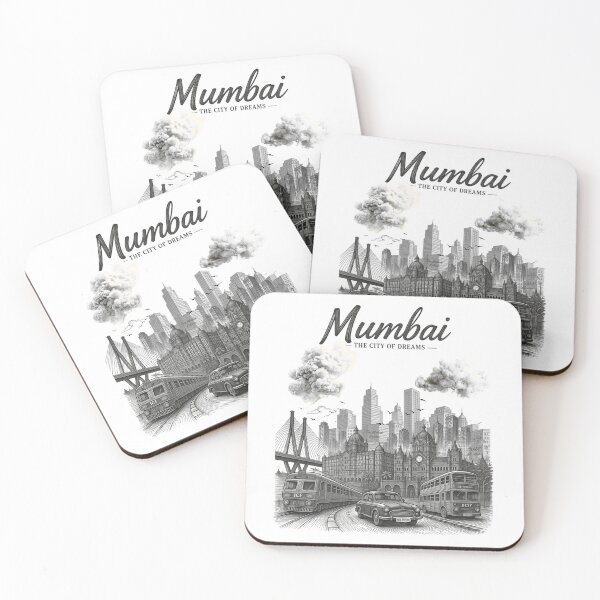 Item preview, Mumbai – The City of Dreams | Taj Mahal Palace, CSMT, Sea Link & Vintage Taxi Graphic T-Shirt | India Travel Streetwear ver 21 designed and sold by mndesignworx.