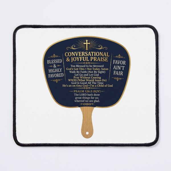 Item preview, Conversational Joyful Praise Traditional Church Fan designed and sold by WordsplusFabric.