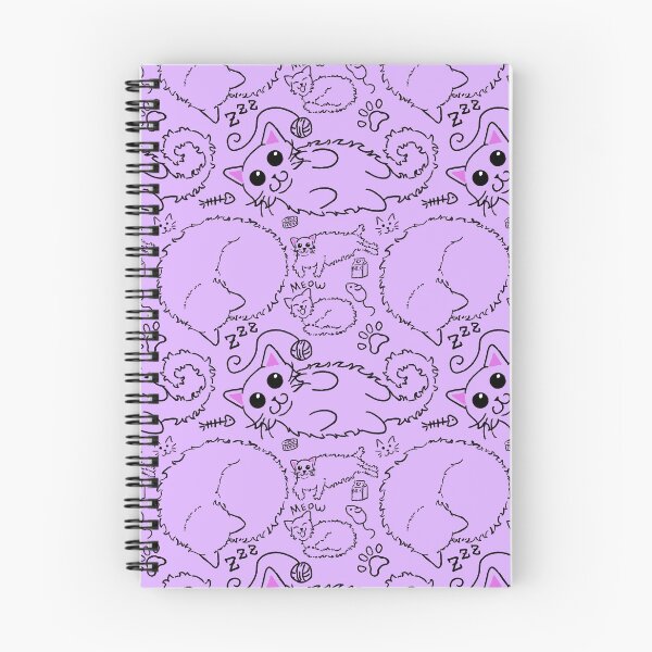 Item preview, Cat doodle purple and black pattern  designed and sold by Sharkuchhie.