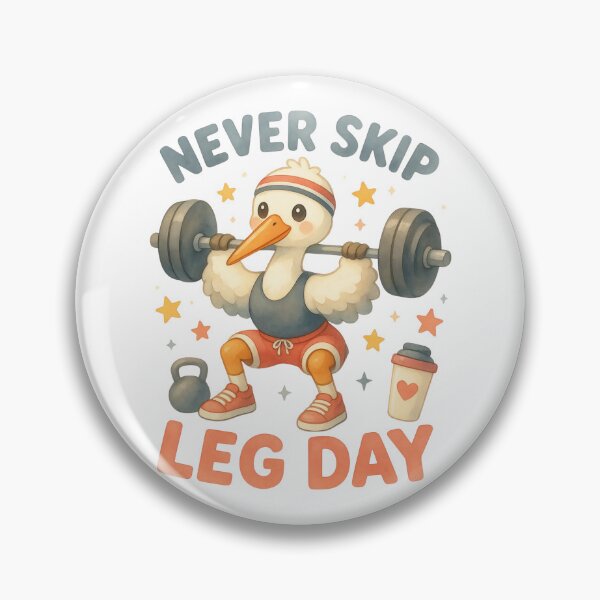Item preview, Never Skip Leg Day Stork – Cute Kawaii Weightlifting Stork Gym Motivation Design designed and sold by p-frosty-design.