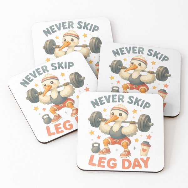 Item preview, Never Skip Leg Day Stork – Cute Kawaii Weightlifting Stork Gym Motivation Design designed and sold by p-frosty-design.