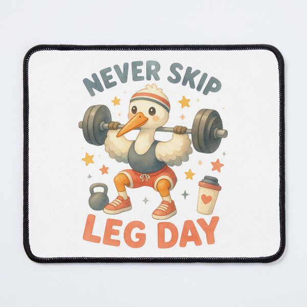 Item preview, Never Skip Leg Day Stork – Cute Kawaii Weightlifting Stork Gym Motivation Design designed and sold by p-frosty-design.