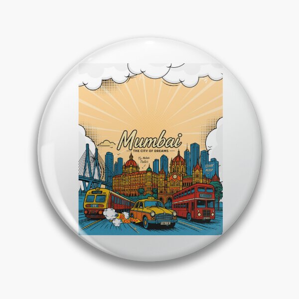 Item preview,  Mumbai – The City of Dreams | Taj Mahal Palace, CSMT, Sea Link & Vintage Taxi Graphic T-Shirt | India Travel Streetwear ver 23 designed and sold by mndesignworx.