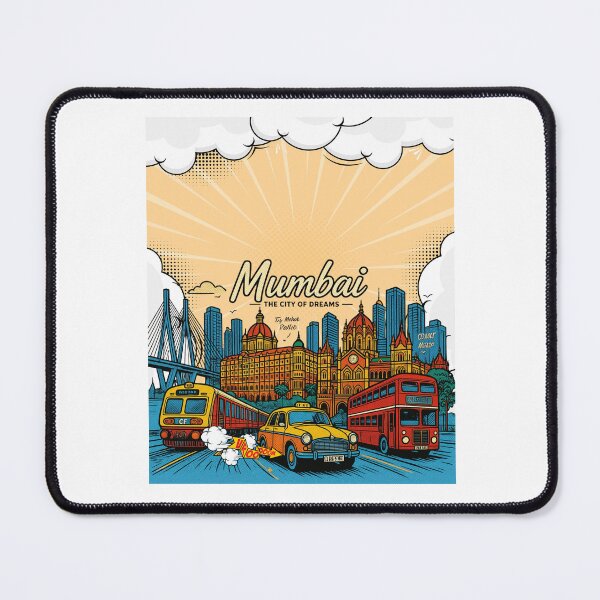 Item preview,  Mumbai – The City of Dreams | Taj Mahal Palace, CSMT, Sea Link & Vintage Taxi Graphic T-Shirt | India Travel Streetwear ver 23 designed and sold by mndesignworx.