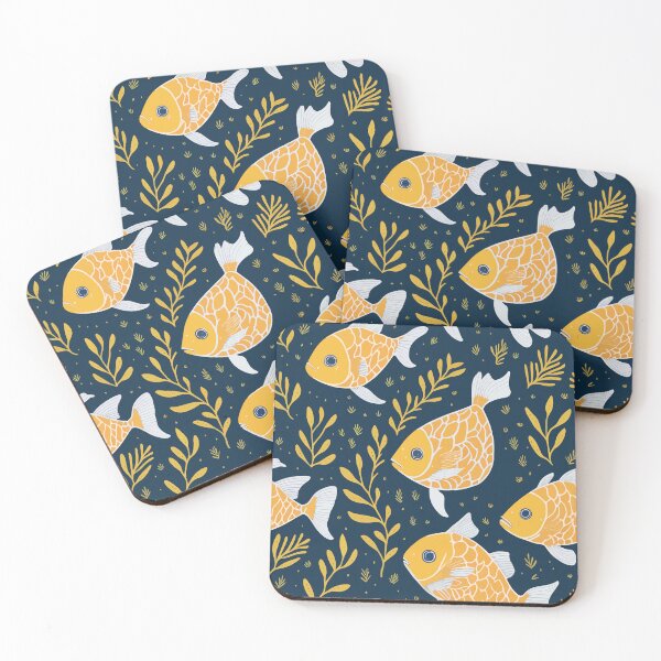 Item preview, Trendy Colorful Cute Gold Fish Swimming Pattern designed and sold by Zazizu.