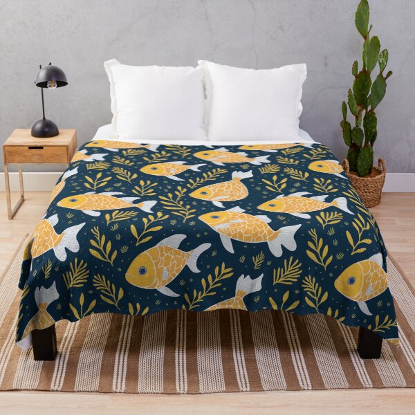 Item preview, Trendy Colorful Cute Gold Fish Swimming Pattern designed and sold by Zazizu.