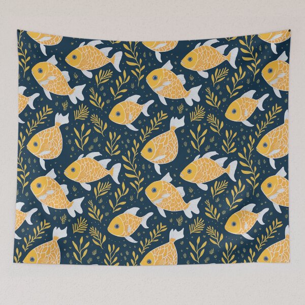 Item preview, Trendy Colorful Cute Gold Fish Swimming Pattern designed and sold by Zazizu.