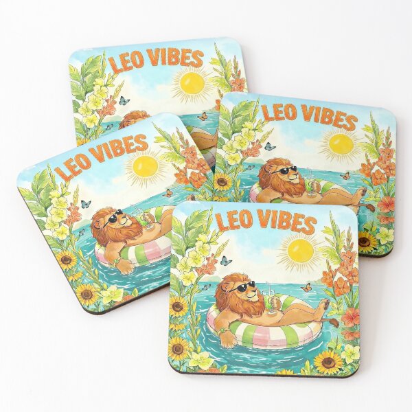 Item preview, Summer Leo Vibes Watercolor Lion designed and sold by Debbie Schulte.