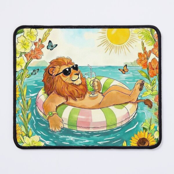 Item preview, Summer Leo Vibes Watercolor Lion designed and sold by Debbie Schulte.