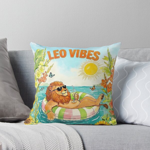 Item preview, Summer Leo Vibes Watercolor Lion designed and sold by Debbie Schulte.