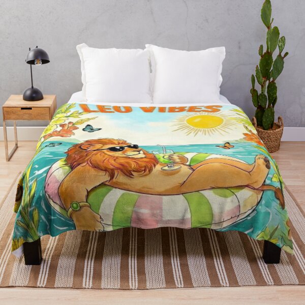 Item preview, Summer Leo Vibes Watercolor Lion designed and sold by Debbie Schulte.