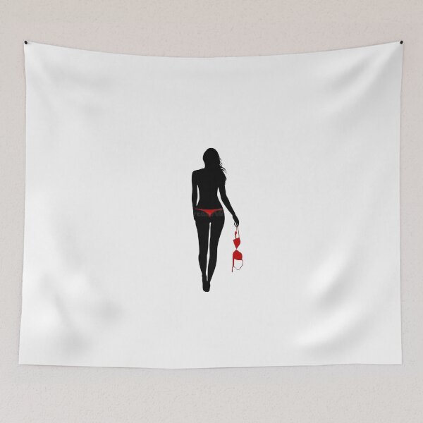 Item preview, Minimalist Sexy Girl Silhouette Holding Bra designed and sold by Macias123.