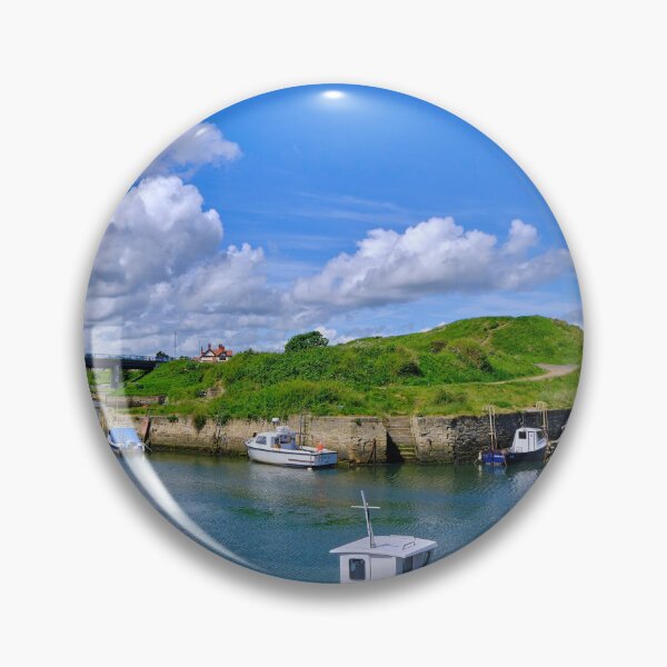 Item preview, Picturesque Seaton Sluice Harbour with Colourful Boats designed and sold by Violaman.