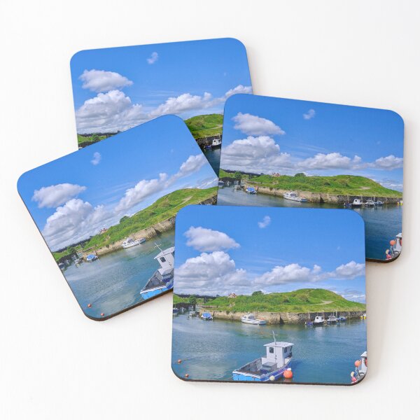 Item preview, Picturesque Seaton Sluice Harbour with Colourful Boats designed and sold by Violaman.