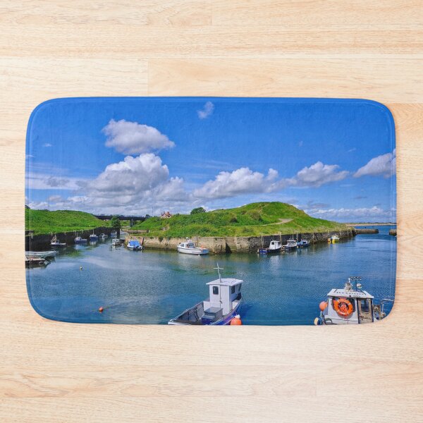 Item preview, Picturesque Seaton Sluice Harbour with Colourful Boats designed and sold by Violaman.
