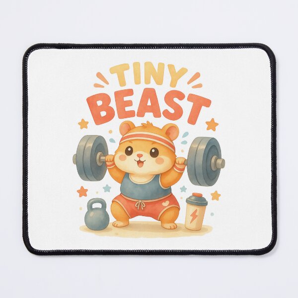 Item preview, Tiny Beast Hamster – Cute Kawaii Weightlifting Gym Motivation Design designed and sold by p-frosty-design.