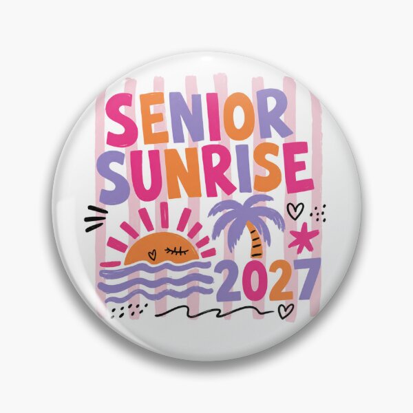 Item preview, Senior Sunrise 2027 Vertical Stripe Beach Doodle Tee designed and sold by SkuddleCo.