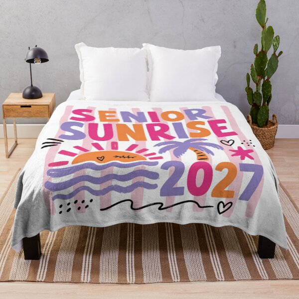Item preview, Senior Sunrise 2027 Vertical Stripe Beach Doodle Tee designed and sold by SkuddleCo.