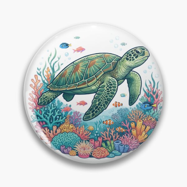Item preview, coral reef turtle designed and sold by kidoramagic.