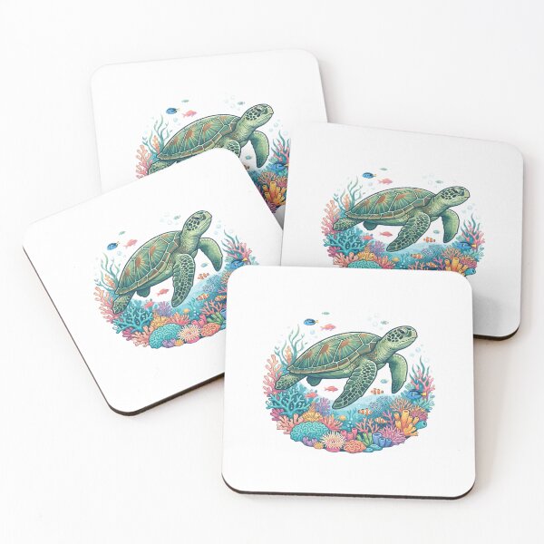 Item preview, coral reef turtle designed and sold by kidoramagic.