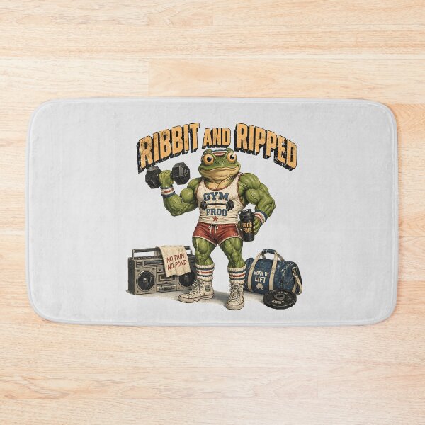 Item preview, Ribbit and Ripped Retro 80s Gym Frog Workout designed and sold by MythicCotton.