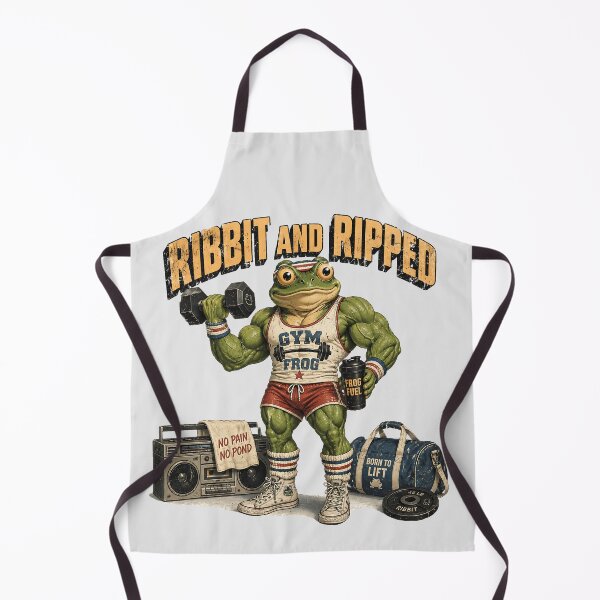 Item preview, Ribbit and Ripped Retro 80s Gym Frog Workout designed and sold by MythicCotton.