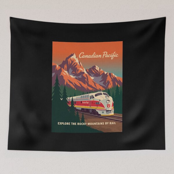 Item preview, Canadian Pacific 4011 Vintage Travel Poster | Rocky Mountains Steam Train Art designed and sold by paulo silveira.