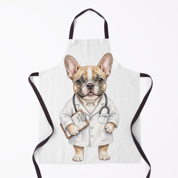 Item preview, Cute French Bulldog Puppy Doctor with Glasses and Clipboard designed and sold by VibranPalette.