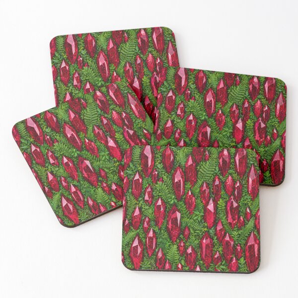 Item preview, Magic Ruby Crystals and Green Fern Forest Texture designed and sold by Aimaniia666.