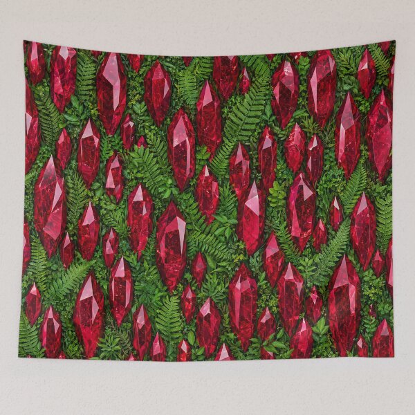Item preview, Magic Ruby Crystals and Green Fern Forest Texture designed and sold by Aimaniia666.