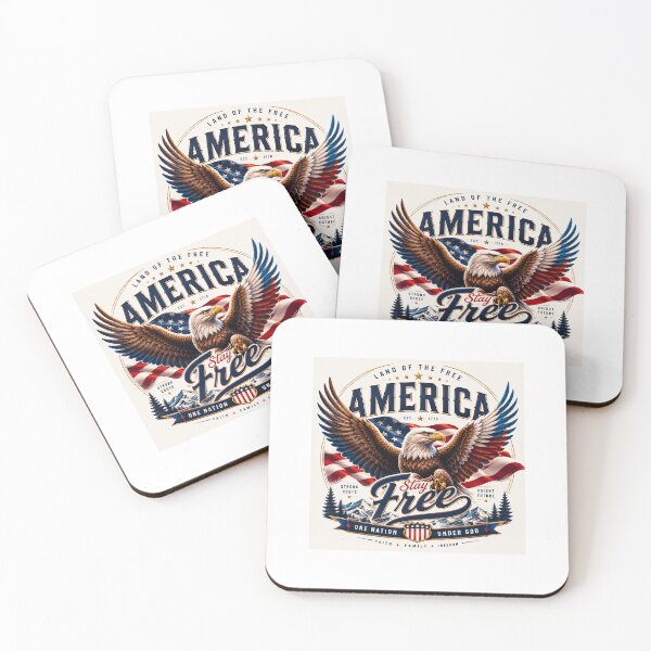 Item preview, Stay Free – Majestic Bald Eagle Patriotic Vintage Design designed and sold by SummitTrails.