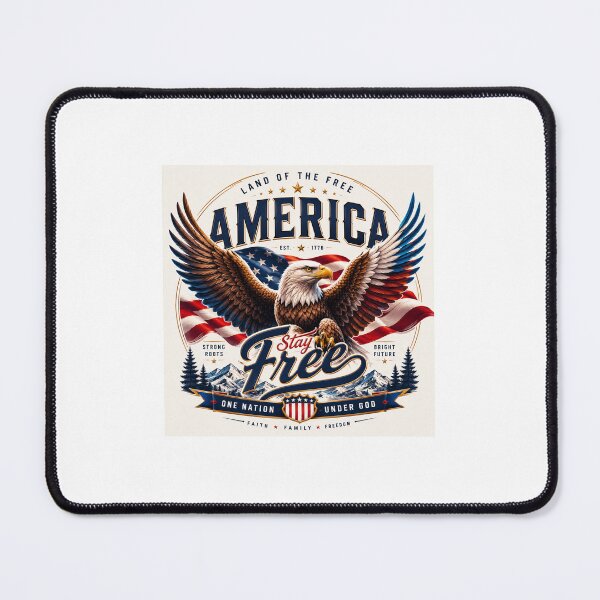 Item preview, Stay Free – Majestic Bald Eagle Patriotic Vintage Design designed and sold by SummitTrails.