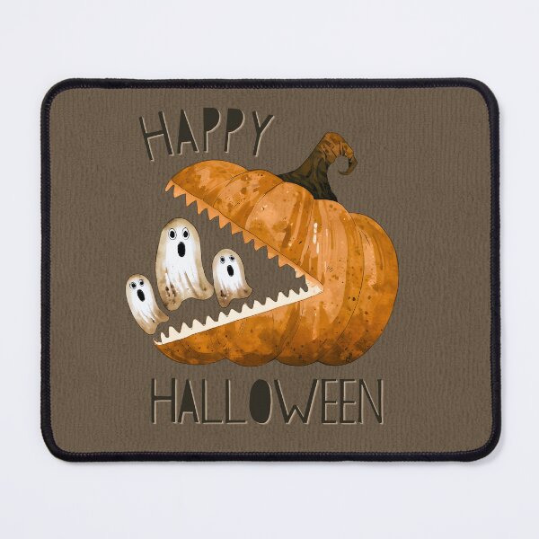Item preview, Weird Happy Halloween Pumpkin Eating Ghosts Painting designed and sold by GlueGunEnergy.