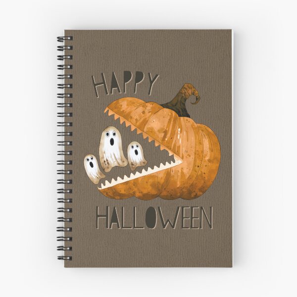 Item preview, Weird Happy Halloween Pumpkin Eating Ghosts Painting designed and sold by GlueGunEnergy.