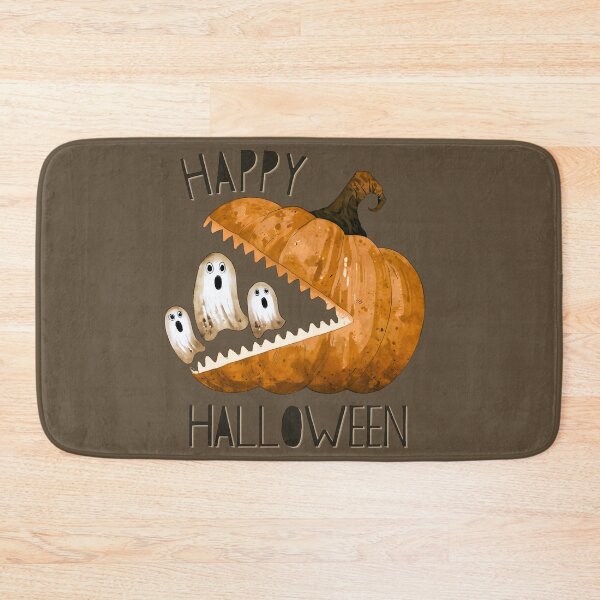 Item preview, Weird Happy Halloween Pumpkin Eating Ghosts Painting designed and sold by GlueGunEnergy.
