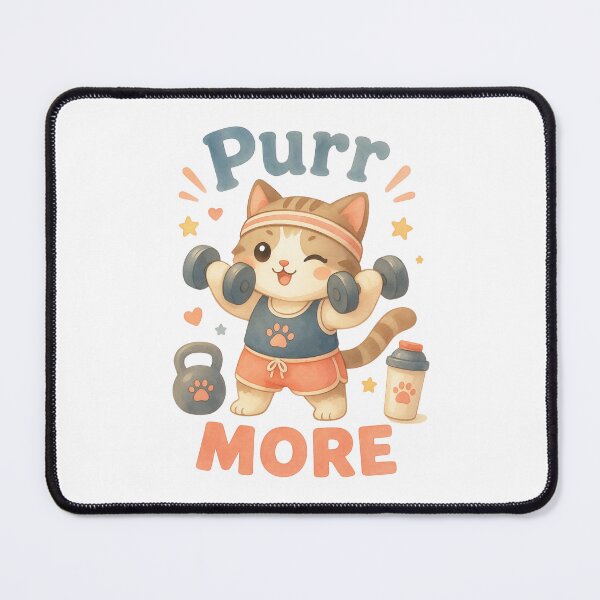 Item preview, Purr More – Cute Kawaii Gym Cat Workout Motivation Design designed and sold by p-frosty-design.