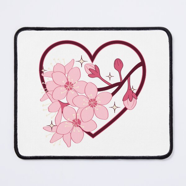 Item preview, Pink Sakura Cherry Blossoms with Heart Frame Aesthetic ✨ designed and sold by ✨Kessy von Kunstler✨.