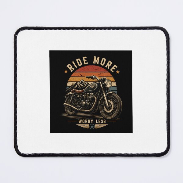 Item preview, Vintage Motorcycle Ride More Worry Less Retro Biker T-Shirt designed and sold by SummitTrails.