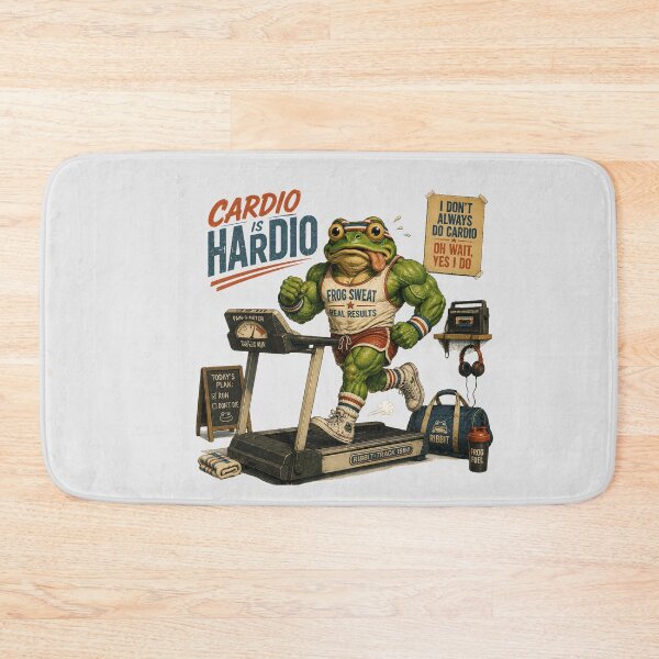 Item preview, Gym Frog Cardio Is Hardio Funny 80s Retro Workout designed and sold by MythicCotton.
