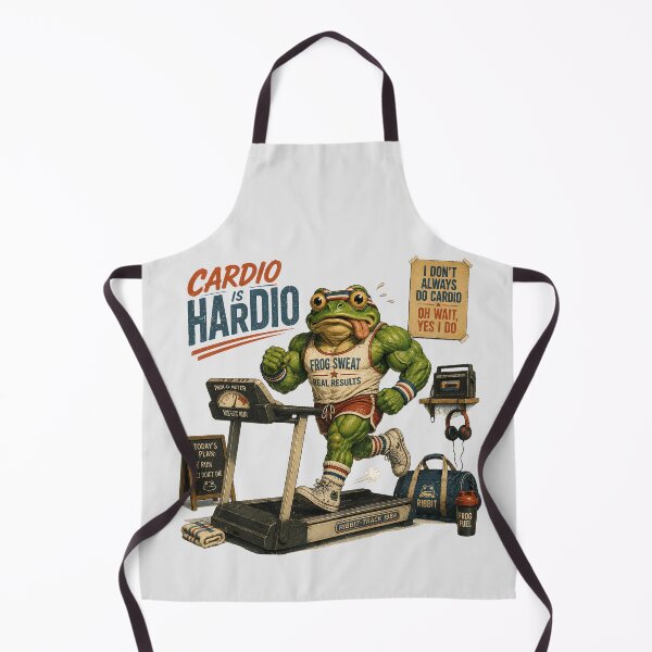 Item preview, Gym Frog Cardio Is Hardio Funny 80s Retro Workout designed and sold by MythicCotton.