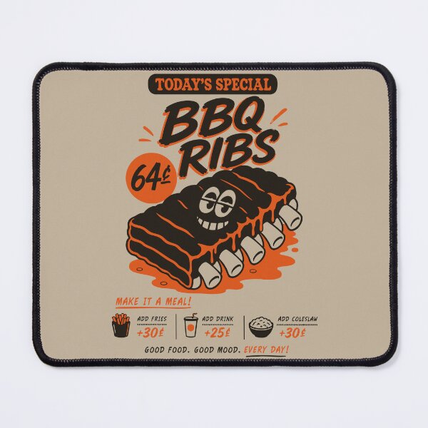 Item preview, BBQ Ribs Vintage Smokehouse Retro Diner Menu designed and sold by CamaleonDesigns.