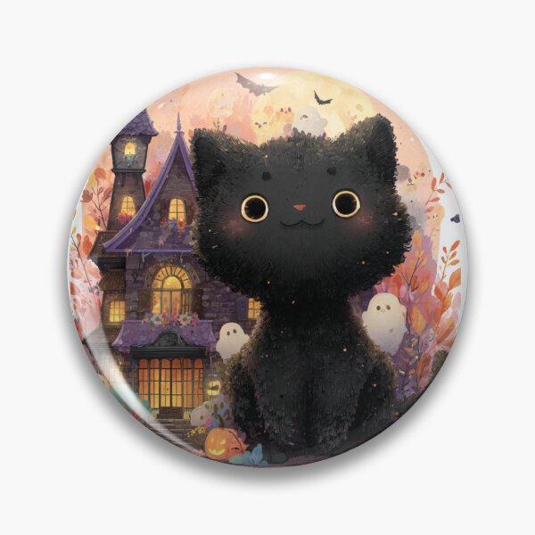 Item preview, Cute black Cat Haunted House designed and sold by LovePrintArt.