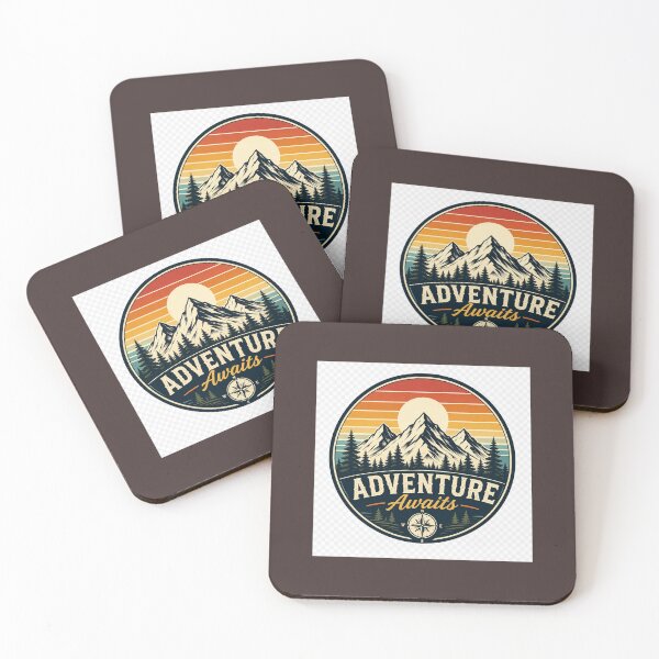 Item preview, Vintage Camping Mountain Adventure Retro Sunset Nature Design designed and sold by SummitTrails.