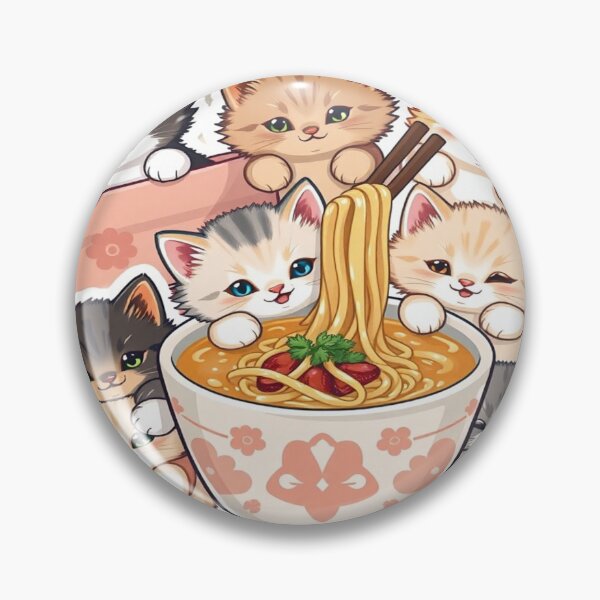 Item preview, Kawaii cats Ramen Noodle Bowl stickers  designed and sold by hoodiehood.