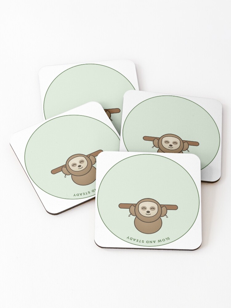 Thumbnail 1 of 5, Coasters (Set of 4), Happy Sloth designed and sold by SLAYTHESPACE.