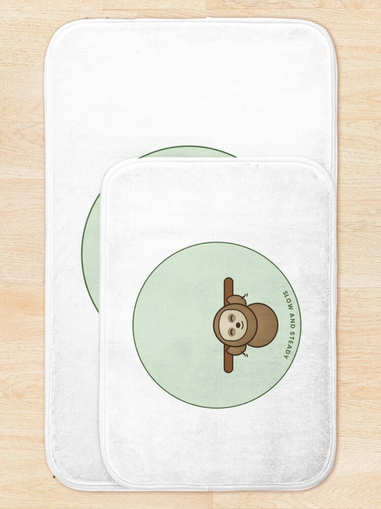 Thumbnail 5 of 6, Bath Mat, Happy Sloth designed and sold by SLAYTHESPACE.